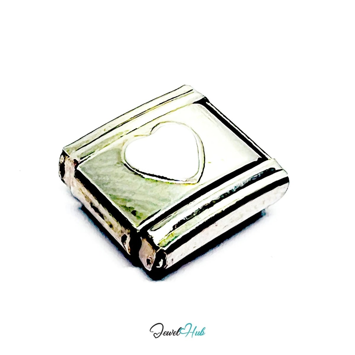 FortunaLink™ Heart Charm – 7 Stainless Steel Italian Bracelet Links for Love, Colour & Connection - JewelHub.co.uk