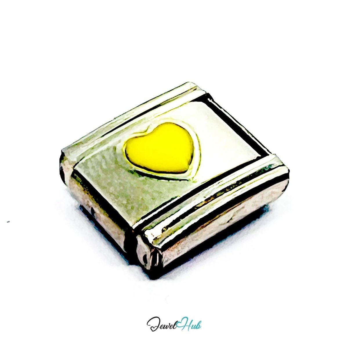 FortunaLink™ Heart Charm – 7 Stainless Steel Italian Bracelet Links for Love, Colour & Connection - JewelHub.co.uk