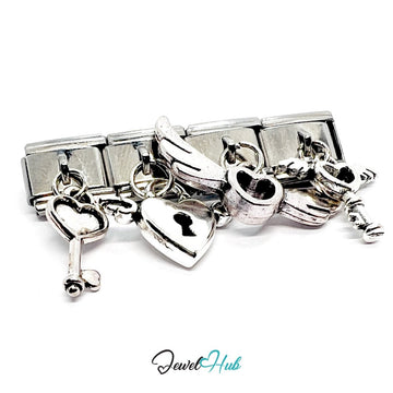 FortunaLink™ Hidden Wishes Series – Flying Heart & Wings Lock Charm Design - JewelHub.co.uk