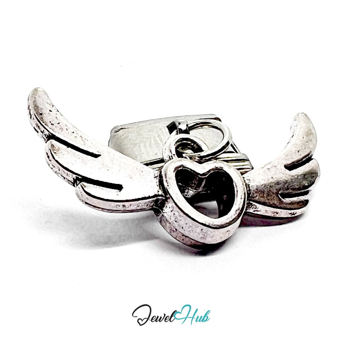 FortunaLink™ Hidden Wishes Series – Flying Heart & Wings Lock Charm Design - JewelHub.co.uk