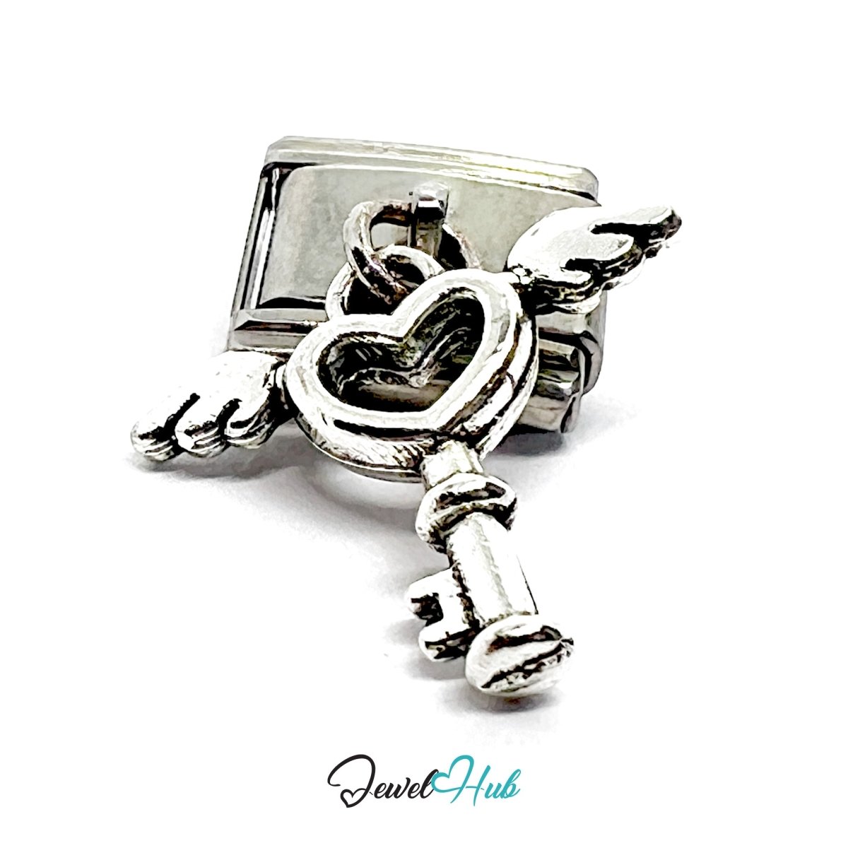 FortunaLink™ Hidden Wishes Series – Flying Heart & Wings Lock Charm Design - JewelHub.co.uk