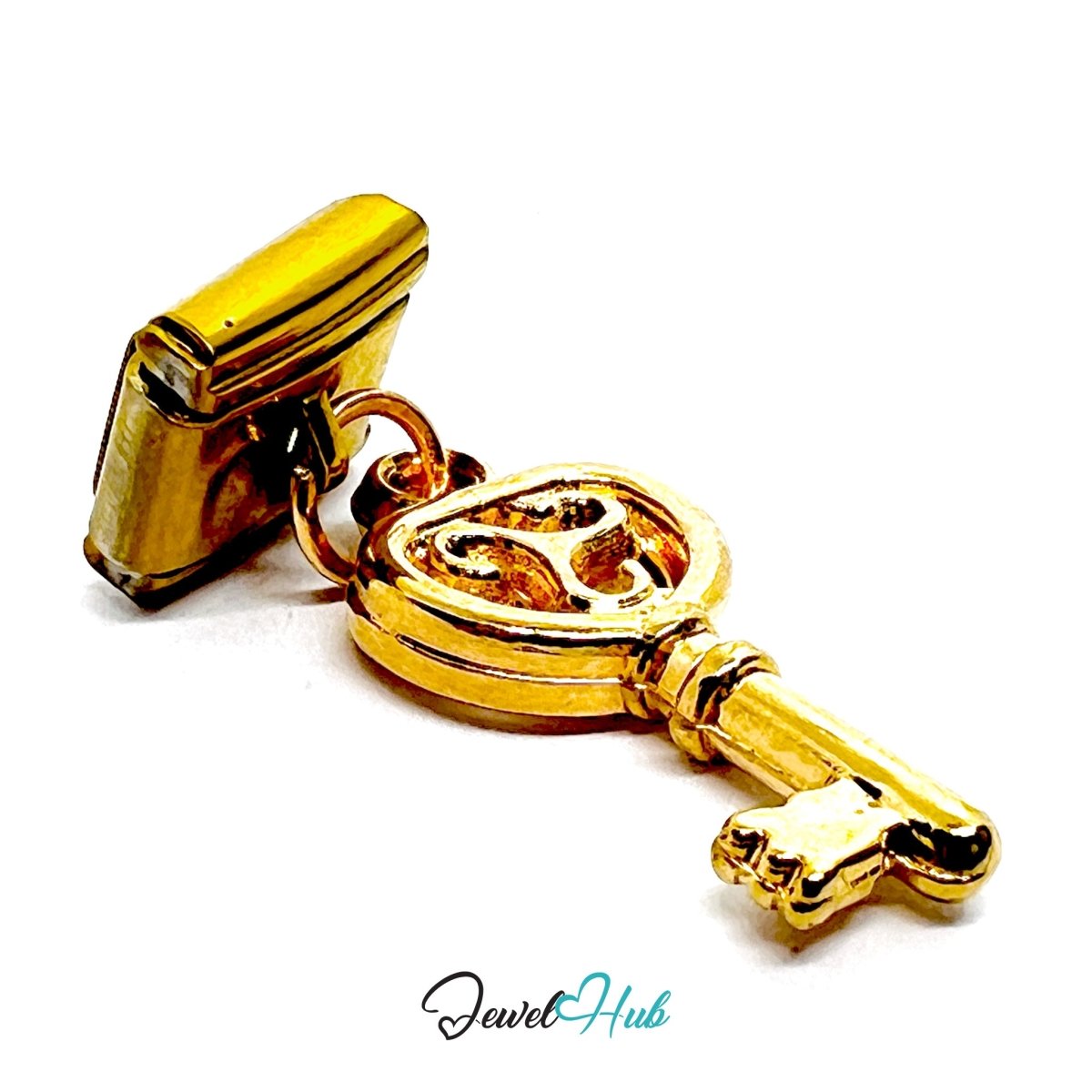 FortunaLink™ Hidden Wishes Series – Key & Winged Lock Charm - JewelHub.co.uk