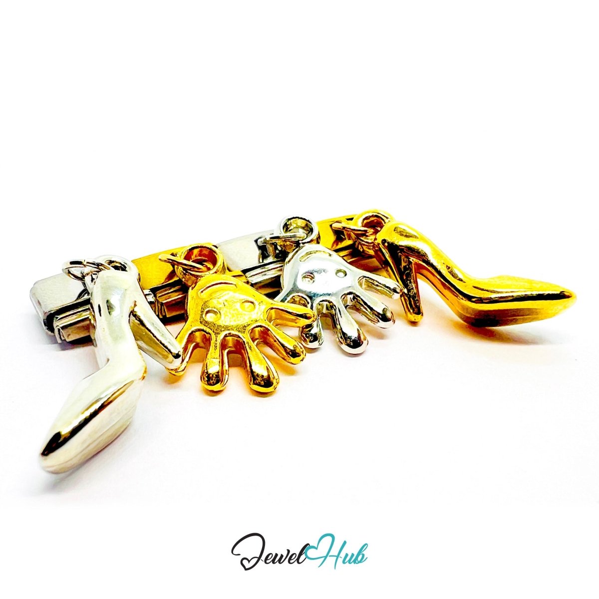 FortunaLink™ High Spirits Series – Heel & Happy Hand Charms - JewelHub.co.uk