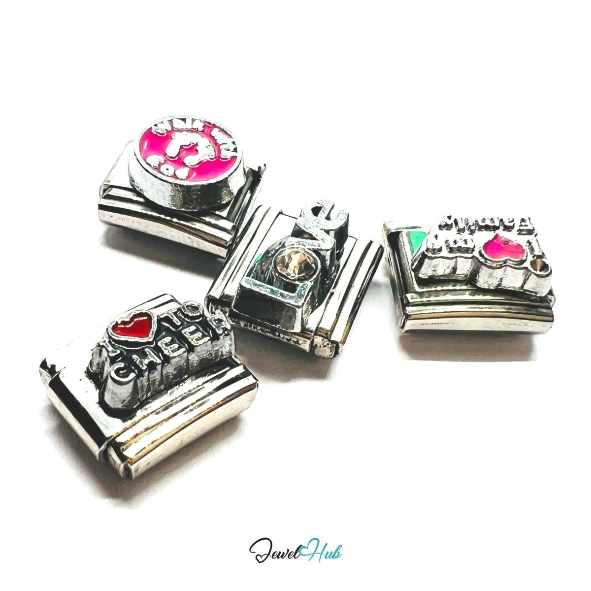 FortunaLink™ Identity Charm – Love & Cheers Edition (9mm Italian Bracelets) - JewelHub.co.uk
