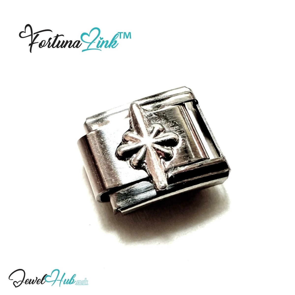 FortunaLink™ Italian Bracelet Charms – Modular Stainless Steel Icons (Cross, Stars, Shells, Fork & Spoon) - JewelHub.co.uk