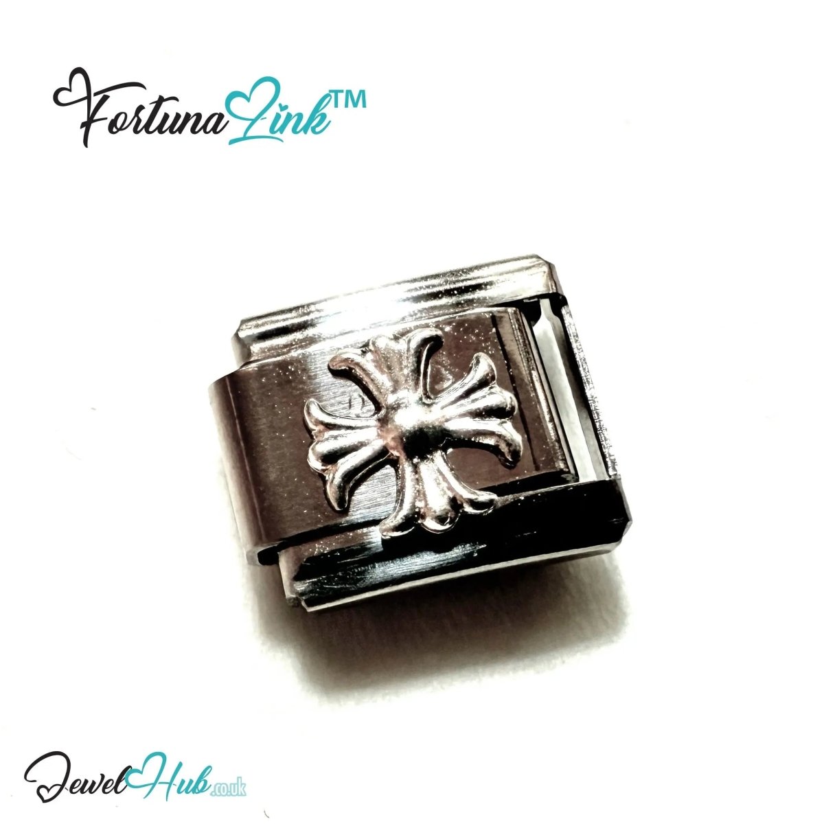 FortunaLink™ Italian Bracelet Charms – Modular Stainless Steel Icons (Cross, Stars, Shells, Fork & Spoon) - JewelHub.co.uk