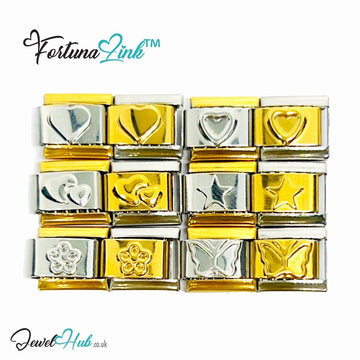 FortunaLink™ Italian Charm – Gold & Silver Symbol Designs for Modular Meaning & Daily Style - JewelHub.co.uk