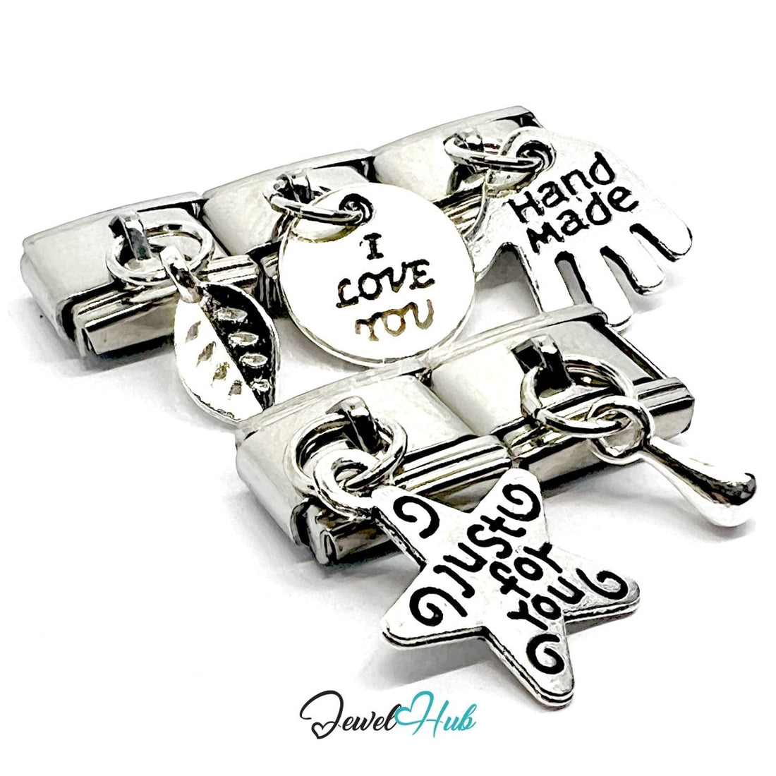 FortunaLink™ Message Charms Love & Handmade Charm Set Design - JewelHub.co.uk