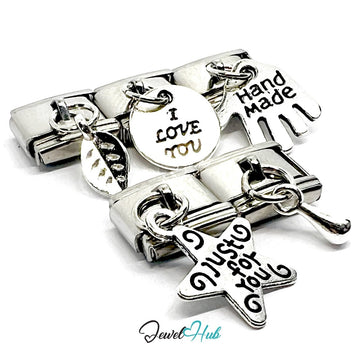 FortunaLink™ Message Charms Love & Handmade Charm Set Design - JewelHub.co.uk