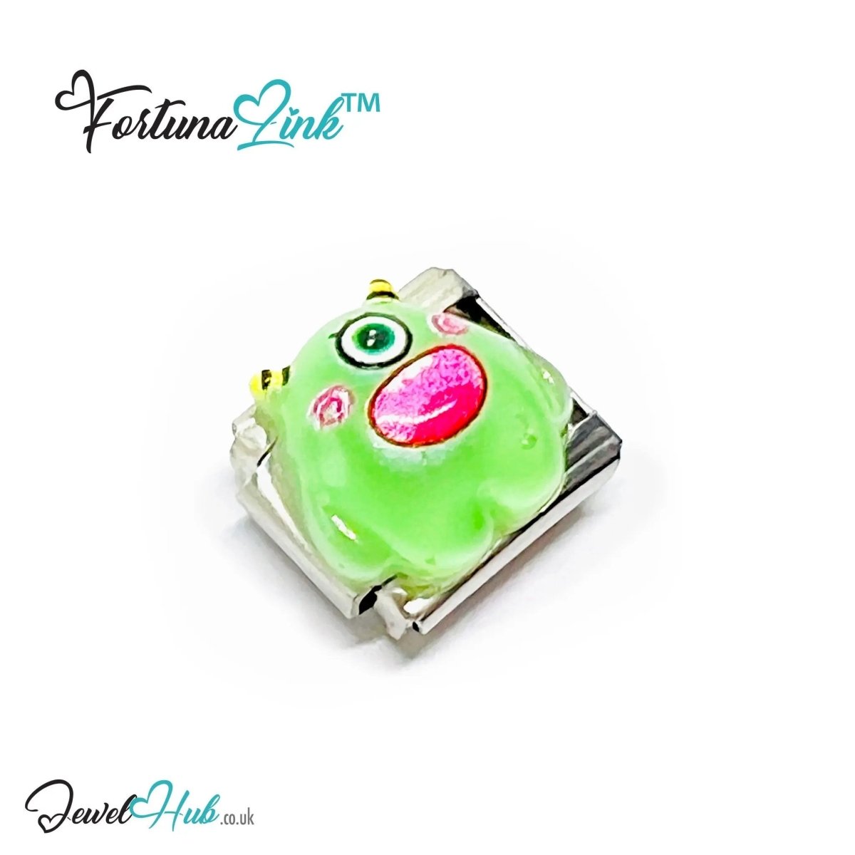 FortunaLink™ Monster Charm Set – Stainless Steel Italian Bracelet Charms | Playful Enamel Monsters - JewelHub.co.uk