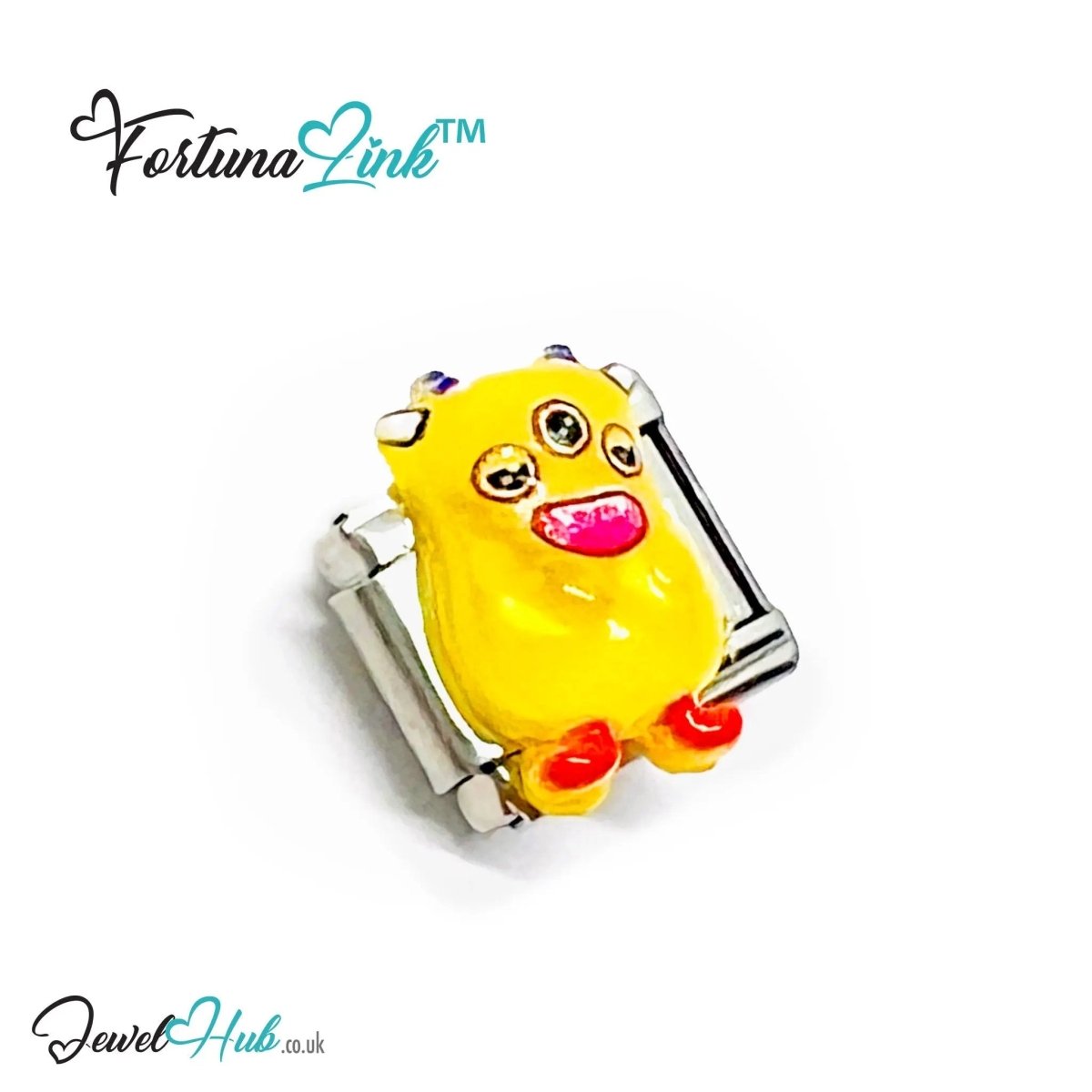 FortunaLink™ Monster Charm Set – Stainless Steel Italian Bracelet Charms | Playful Enamel Monsters - JewelHub.co.uk