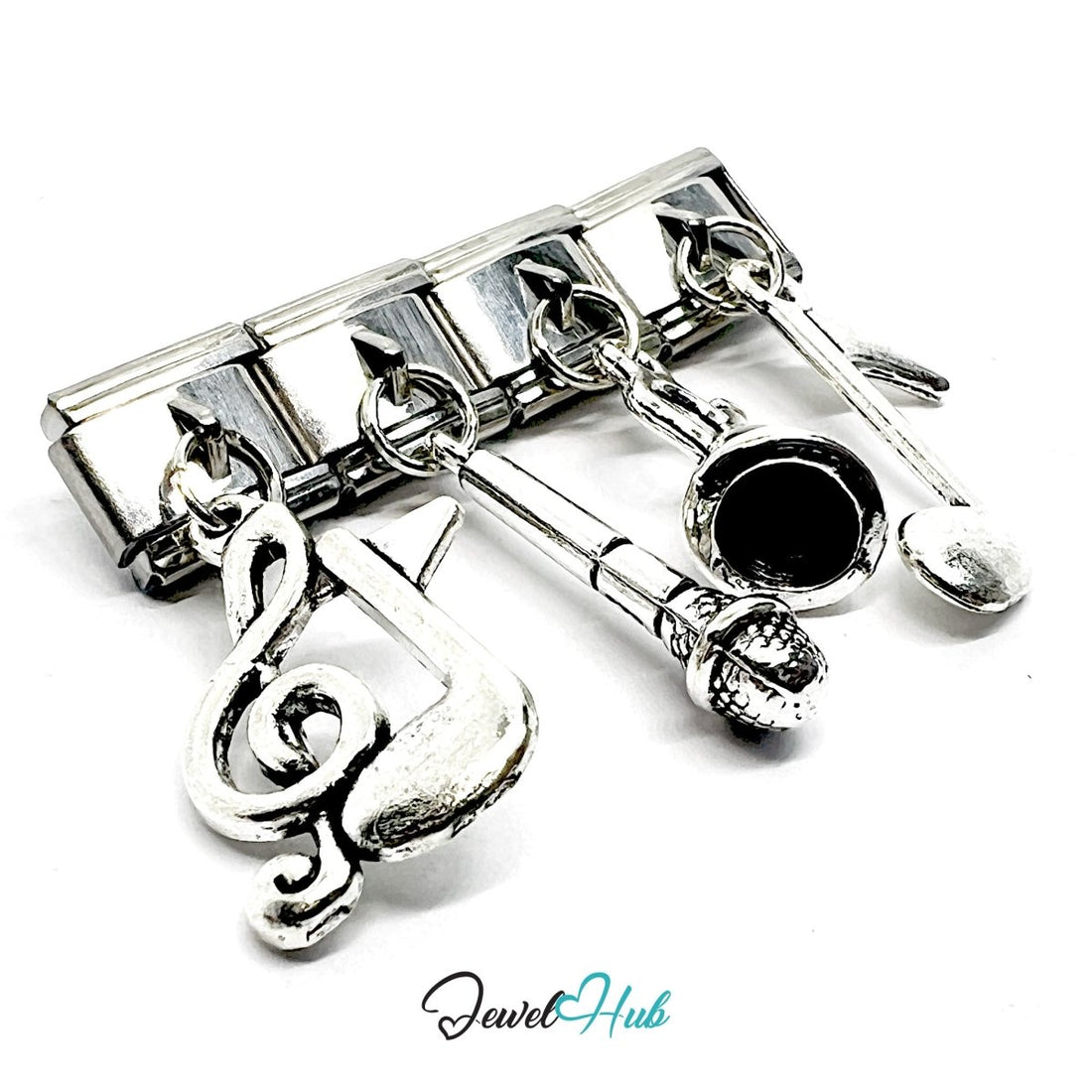 FortunaLink™ Music Notes & Mic Charm Set Design - JewelHub.co.uk