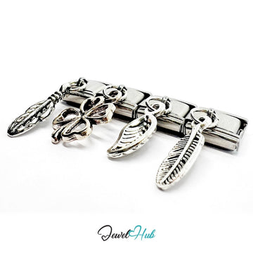 FortunaLink™ Natural Series - Botanical Leaf & Blossom Charm Set - JewelHub.co.uk