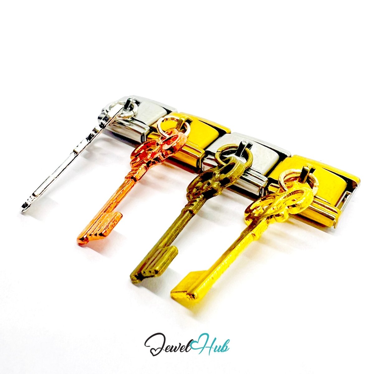 FortunaLink™ Open Doors Series – Four Key Charm Design - JewelHub.co.uk