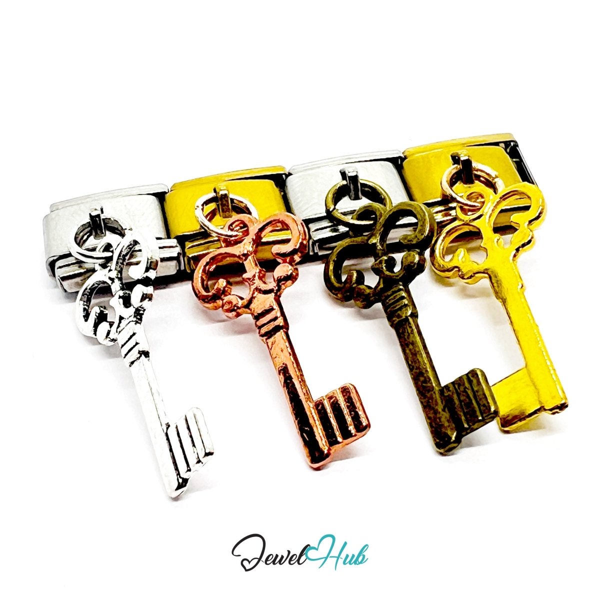 FortunaLink™ Open Doors Series – Four Key Charm Design - JewelHub.co.uk