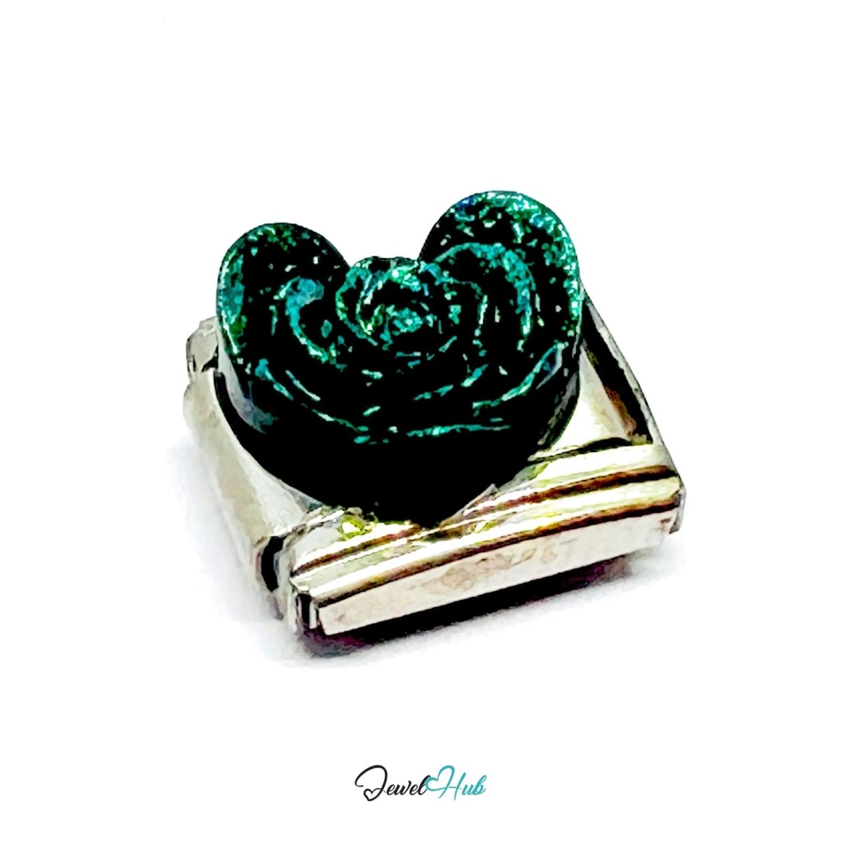 FortunaLink™ Punk Rose Charm for 9mm Italian Bracelets – Sculpted Modular Link - JewelHub.co.uk