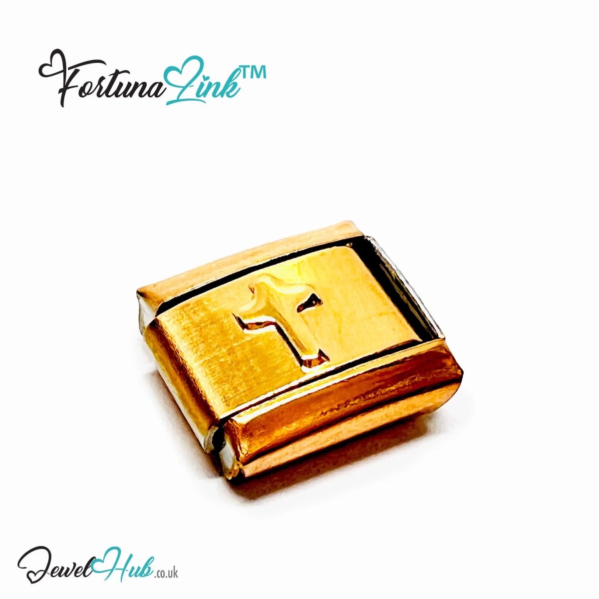 FortunaLink™ Rose Gold - Tone Italian Charm – Stainless Steel Symbols for Daily Meaning & Modular Elegance - JewelHub.co.uk