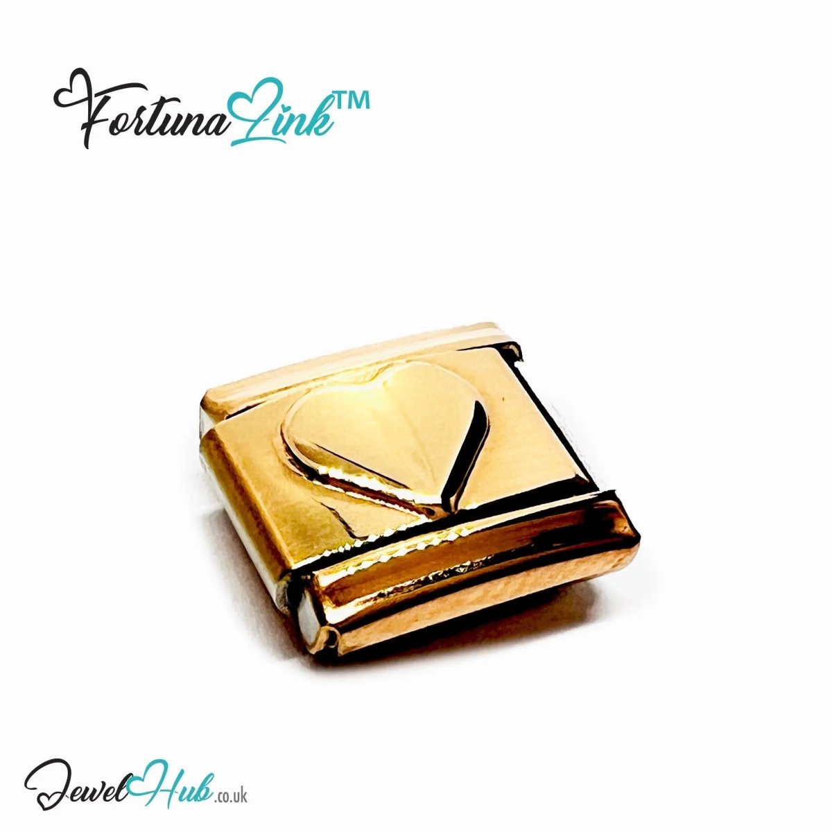 FortunaLink™ Rose Gold - Tone Italian Charm – Stainless Steel Symbols for Daily Meaning & Modular Elegance - JewelHub.co.uk