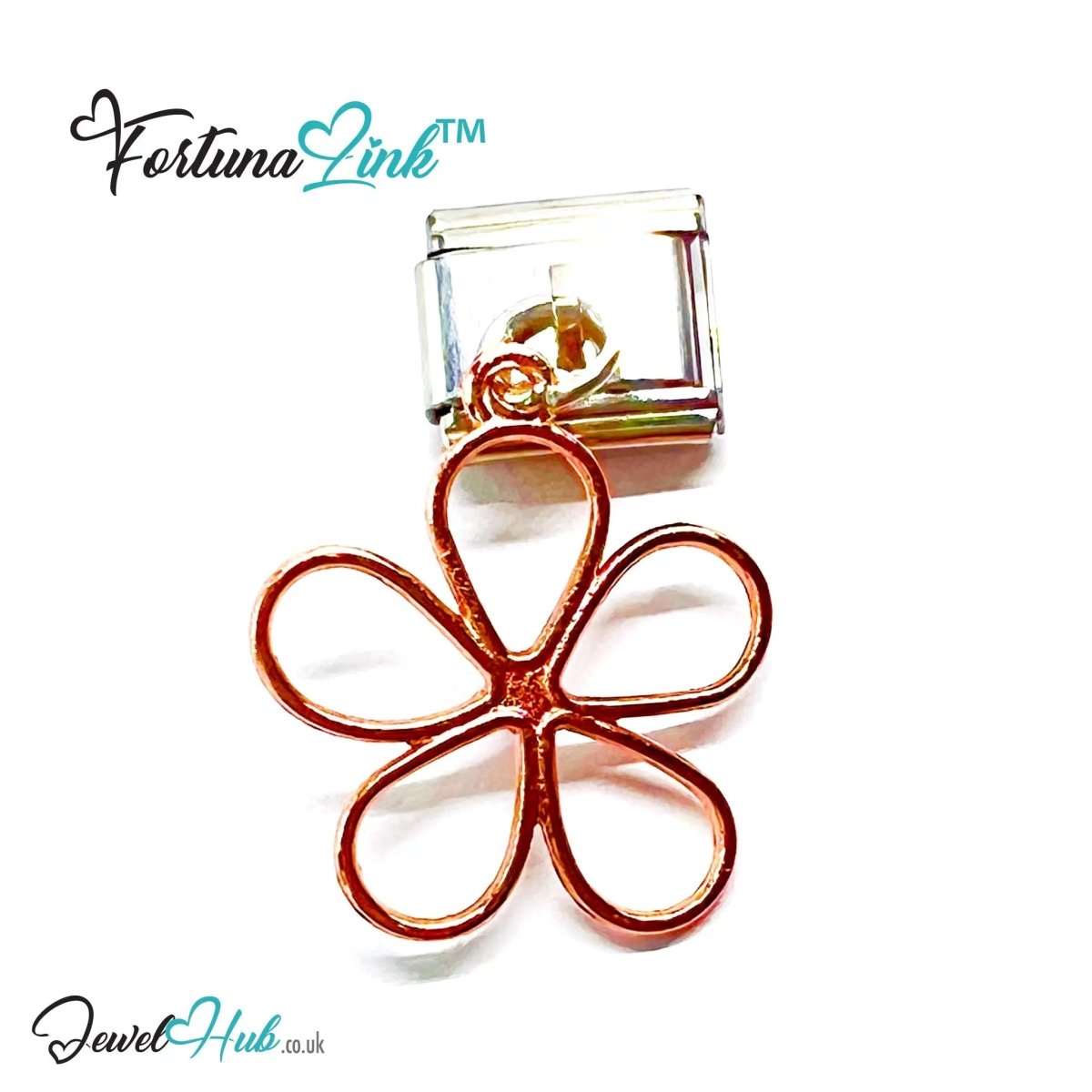 FortunaLink™ Wire - Petal Bloom Series – Modular Flower Charms in Gold, Rose Gold & Silver - JewelHub.co.uk