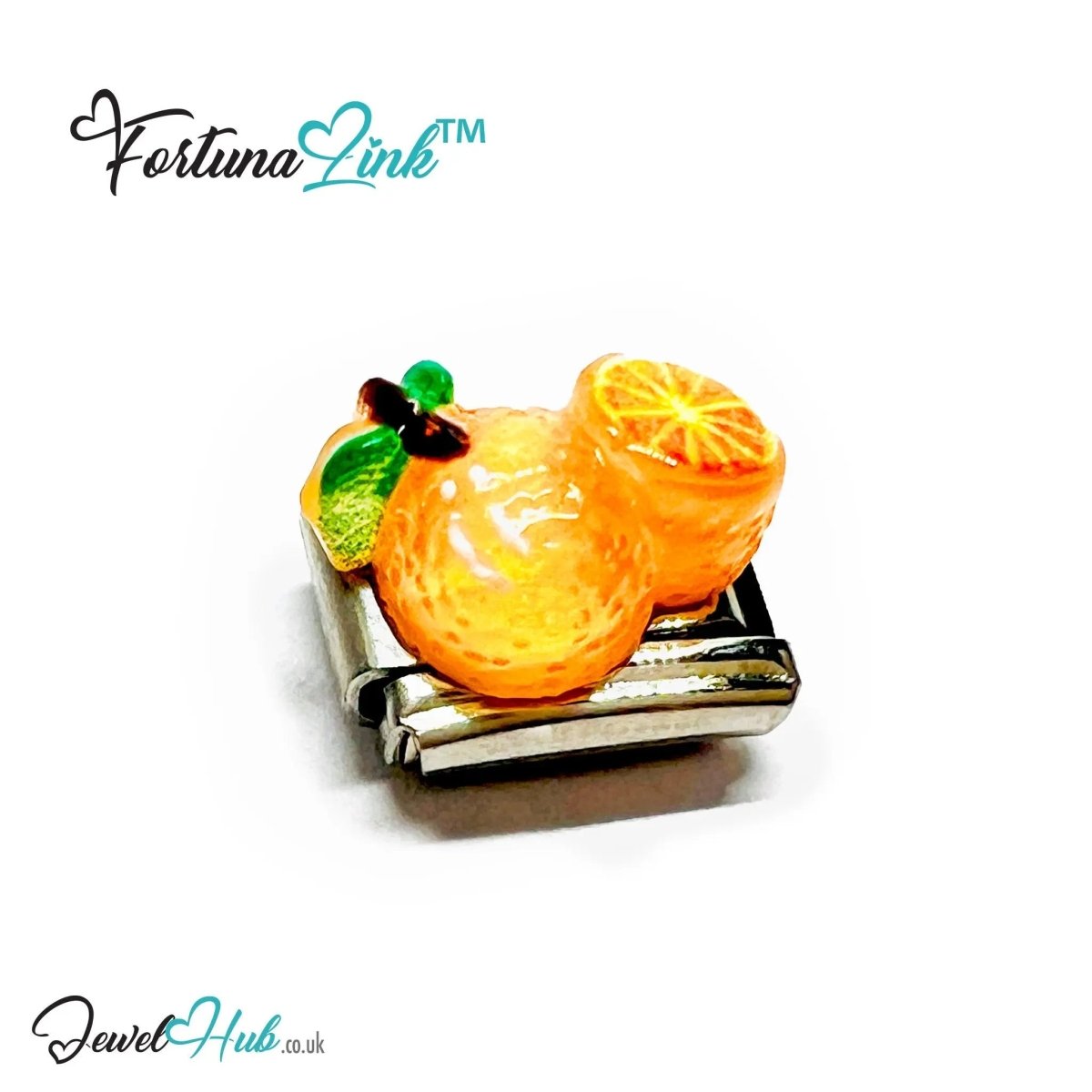 Fruit Resin Italian Bracelet Charms | FortunaLink™ Stainless Steel 10mm Tiles - JewelHub.co.uk