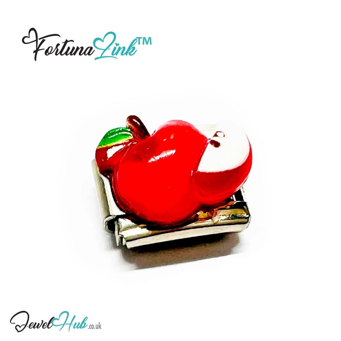 Fruit Resin Italian Bracelet Charms | FortunaLink™ Stainless Steel 10mm Tiles - JewelHub.co.uk