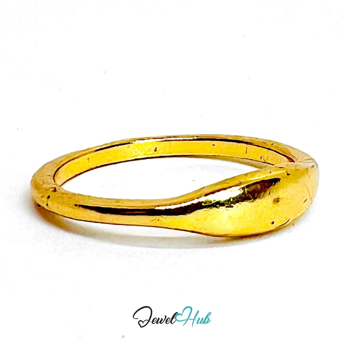 GlowBand Gold - Plated Zinc Ring · Tapered Minimalist Band - JewelHub.co.uk
