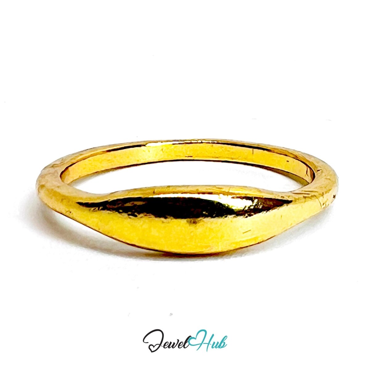 GlowBand Gold - Plated Zinc Ring · Tapered Minimalist Band - JewelHub.co.uk