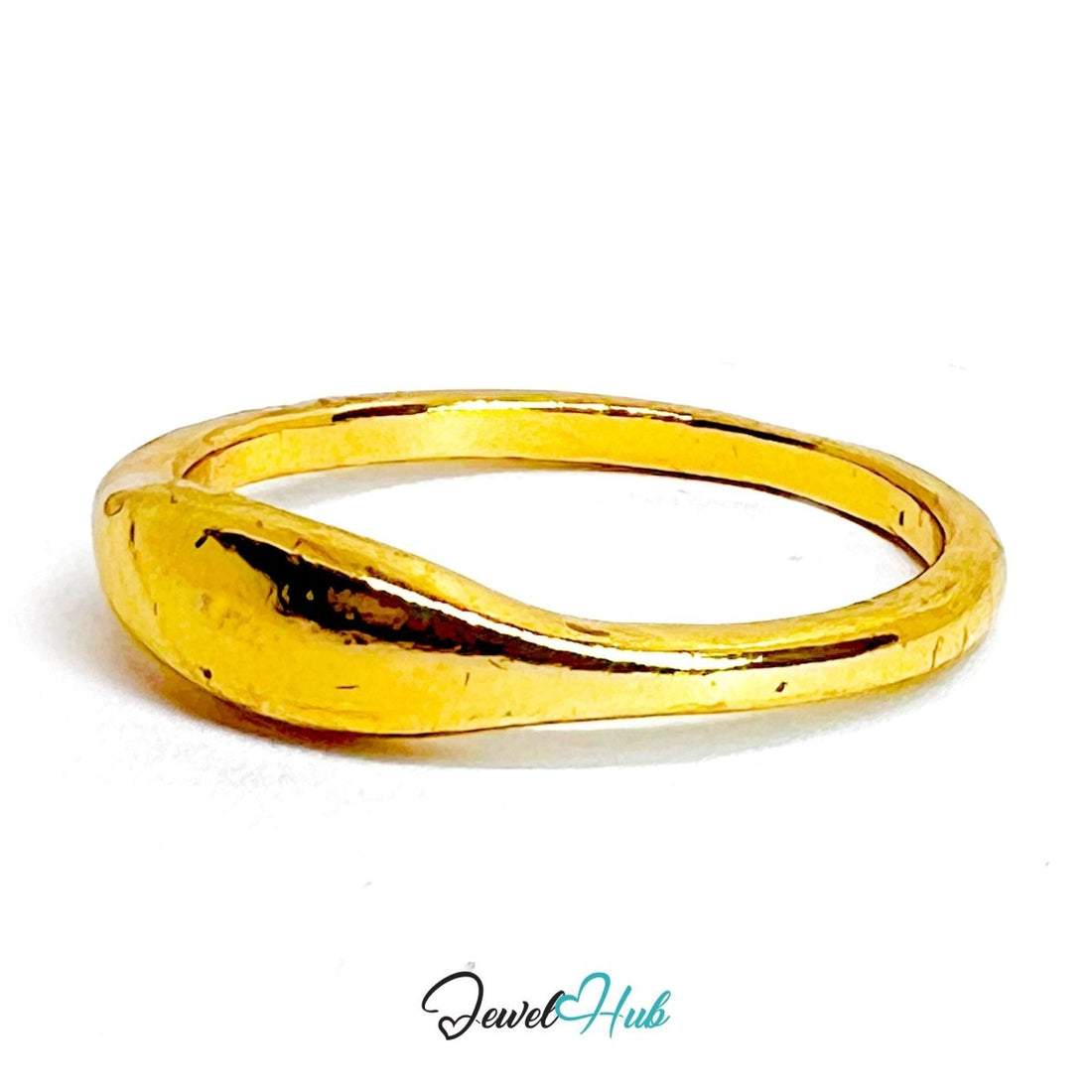 GlowBand Gold - Plated Zinc Ring · Tapered Minimalist Band - JewelHub.co.uk