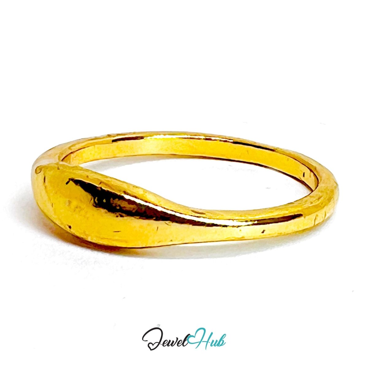 GlowBand Gold - Plated Zinc Ring · Tapered Minimalist Band - JewelHub.co.uk