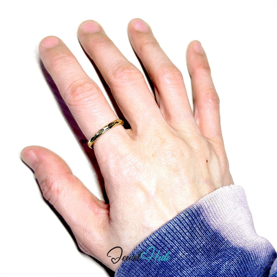 GlyphForm Gold - Plated Zinc Ring · Abstract Sculptural Statement - JewelHub.co.uk
