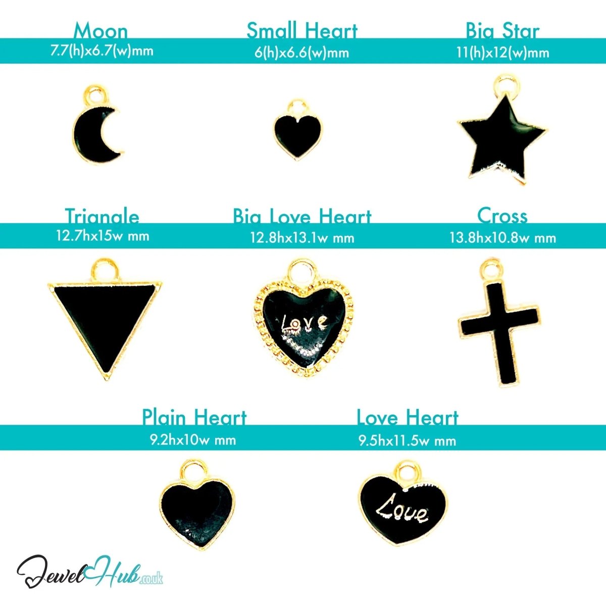 God Enlightenment Charm Bracelet · Gold - Tone Plated · Glossy Black Motifs · 19cm - JewelHub.co.uk