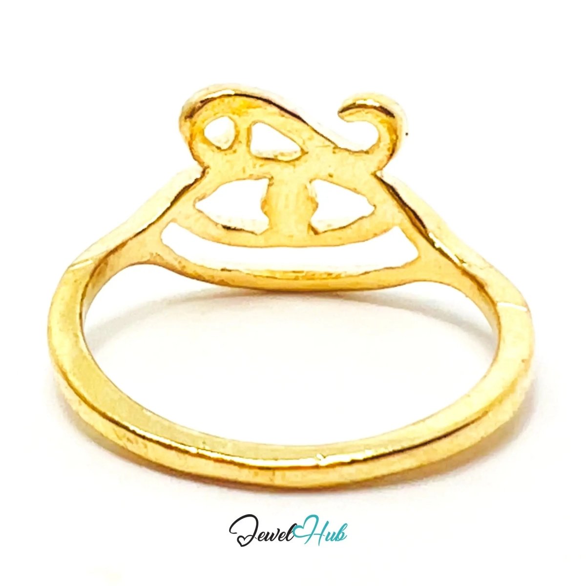 Gold Horus Eye Ring 👁️ Zinc Alloy · UK O · US 7.5 · Protective Motif · Polished Gold Finish - JewelHub.co.uk