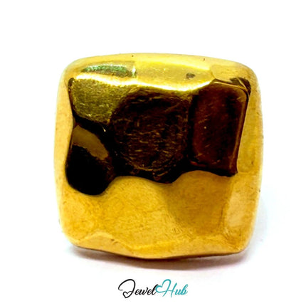 Gold - Plated Faceted Nugget Zinc Alloy Ring – Fixed Size K | Things for Teen Statement Jewellery - JewelHub.co.uk