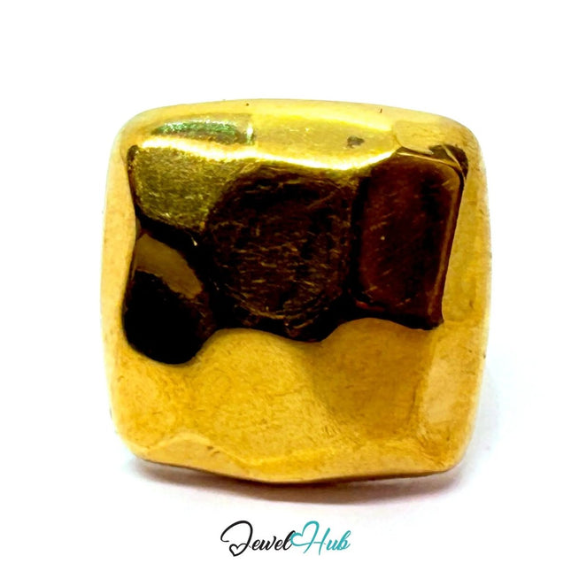 Gold - Plated Faceted Nugget Zinc Alloy Ring – Fixed Size K | Things for Teen Statement Jewellery - JewelHub.co.uk