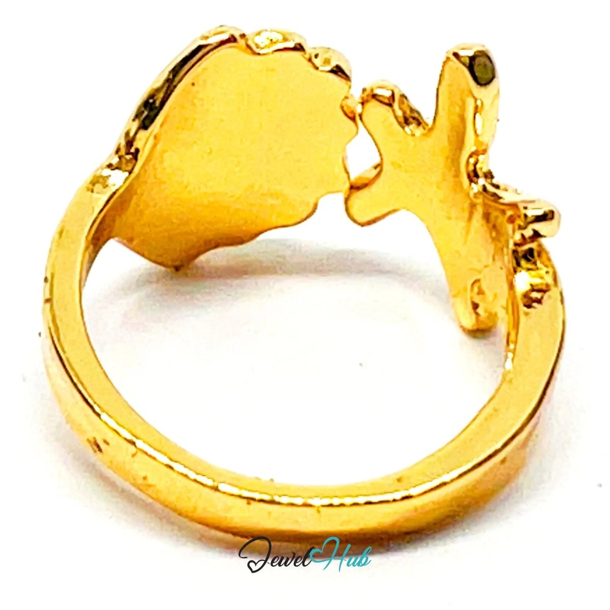 Gold Plated Ring 💛 Sea Duo Starfish & Shell · UK K · US 5.5 · Ocean - Inspired - JewelHub.co.uk
