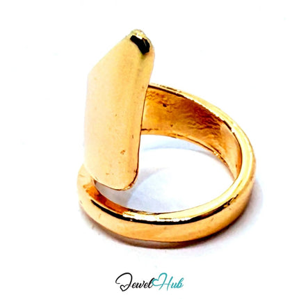 Gold - Plated Sculptural Zinc Alloy Ring – Mini Size F Statement Taper | Things for Teen - JewelHub.co.uk