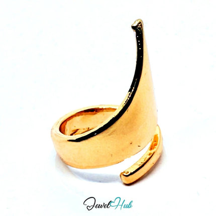 Gold - Plated Sculptural Zinc Alloy Ring – Mini Size F Statement Taper | Things for Teen - JewelHub.co.uk