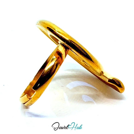 Gold - Plated Spiral Zinc Alloy Ring – Adjustable Statement Coil for Bold Presence | Size P–R - JewelHub.co.uk
