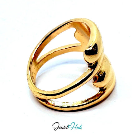 Gold - Plated Zinc Alloy Ring – Sculptural Wrap Band, Things teens want & Statement Jewellery Lovers - JewelHub.co.uk