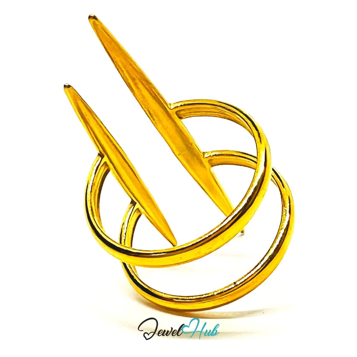 Gold SpikeForm Stainless Steel Ring · Adjustable PQR · Glorifying Sharpness - JewelHub.co.uk