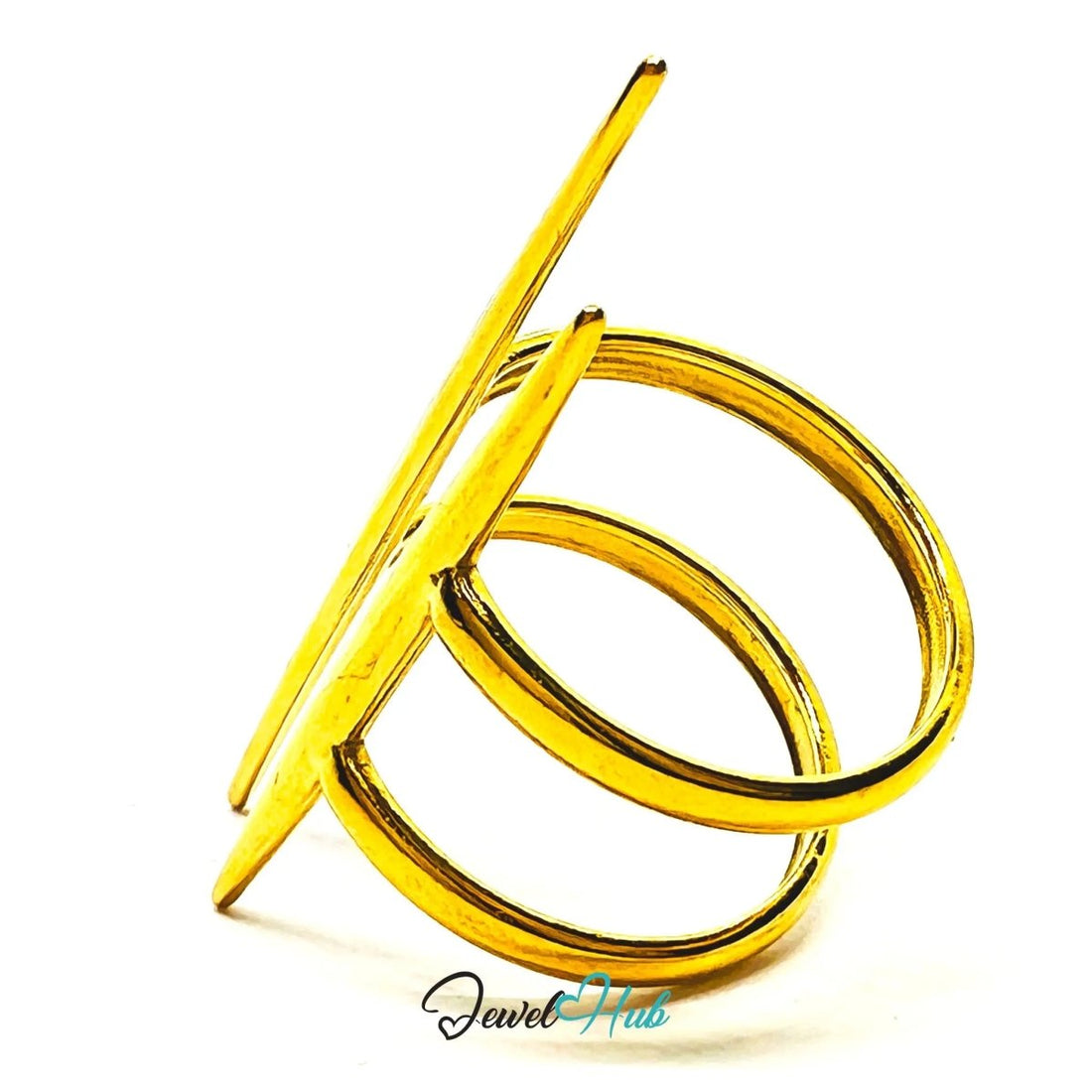 Gold SpikeForm Stainless Steel Ring · Adjustable PQR · Glorifying Sharpness - JewelHub.co.uk