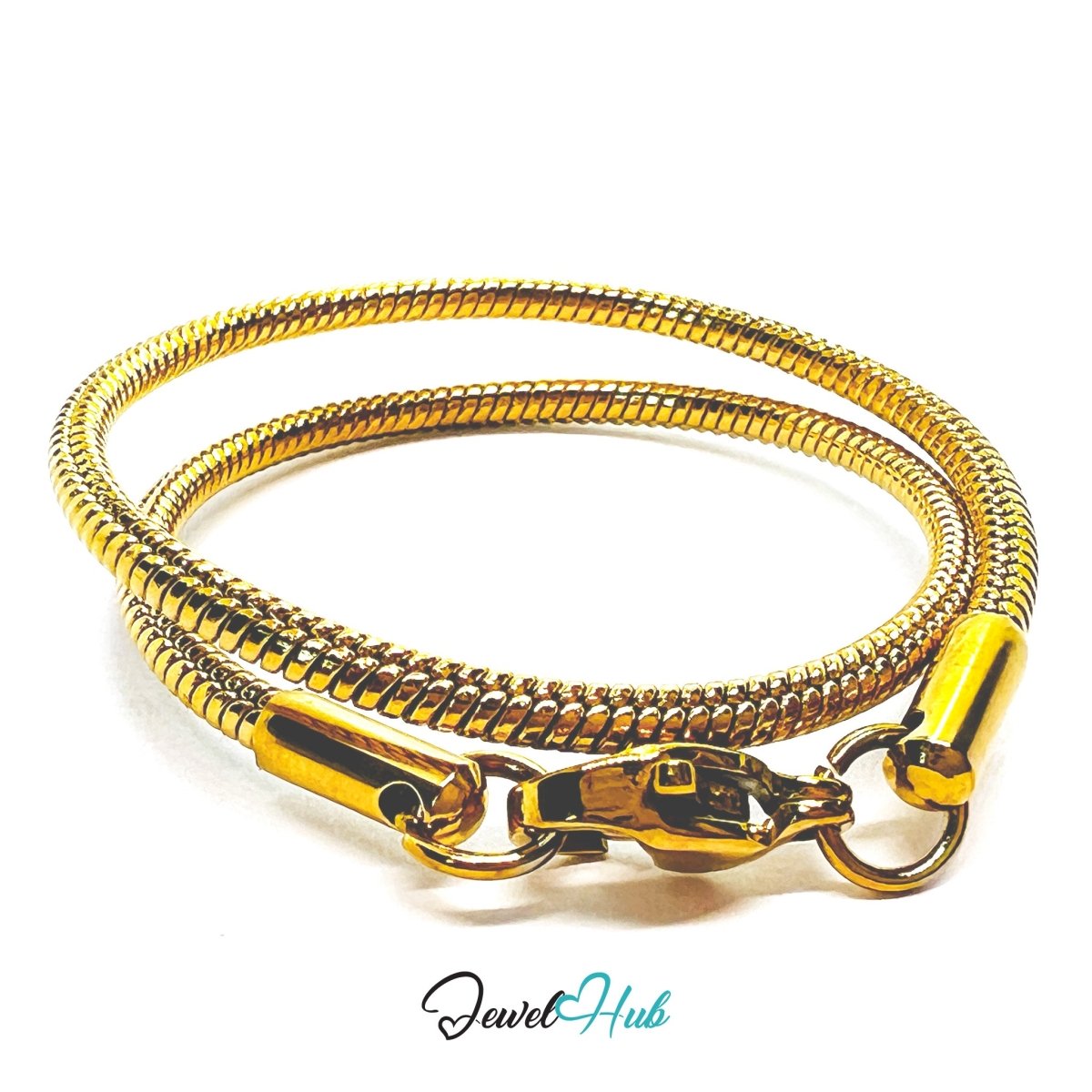 Gold Stainless Steel Bracelet – Rope‑Style Chain Design - JewelHub.co.uk