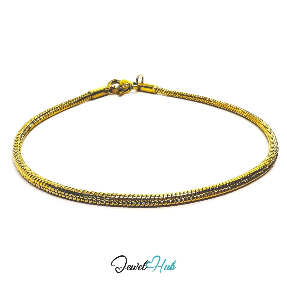 Gold Stainless Steel Bracelet – Rope‑Style Chain Design - JewelHub.co.uk