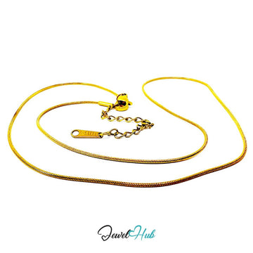 Gold Stainless Steel Snake Chain Necklace 0.8mm | 45+5cm adjustable - JewelHub.co.uk