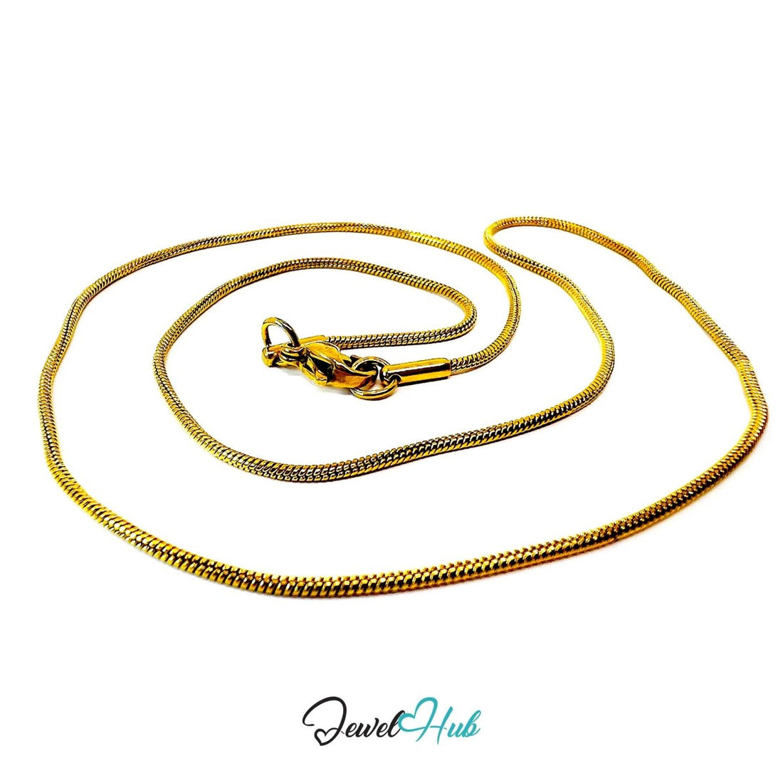 Gold Stainless Steel Snake Chain Necklace 1.2mm | 45–70cm - JewelHub.co.uk