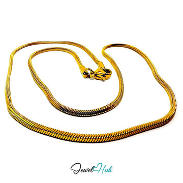 Gold Stainless Steel Square Snake Chain Necklace 1.8mm | 45cm - JewelHub.co.uk