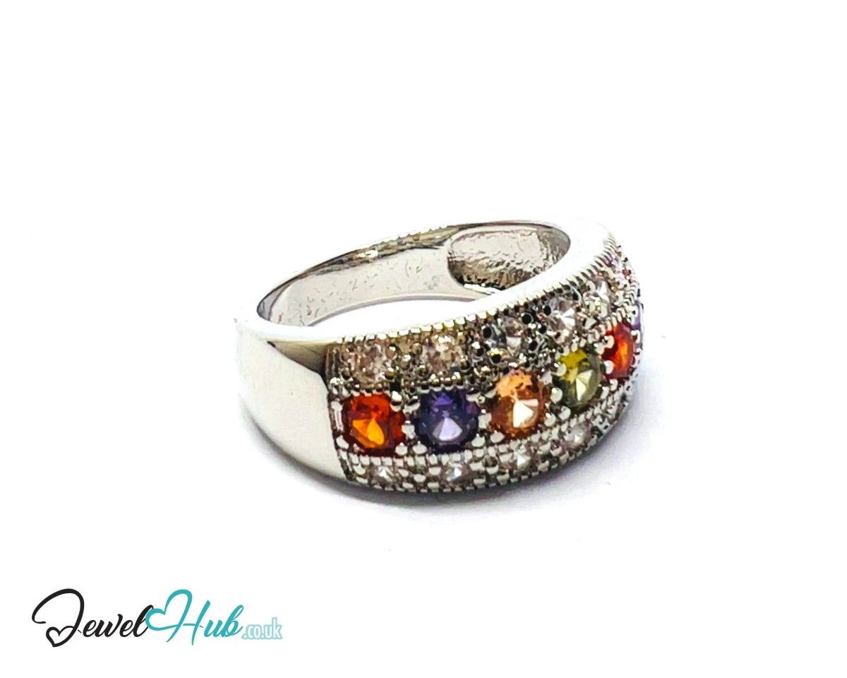 Golden Harmony Ring ✨ Premium Copper · Silver Plated Copper · Gemstone Bloom - JewelHub.co.uk