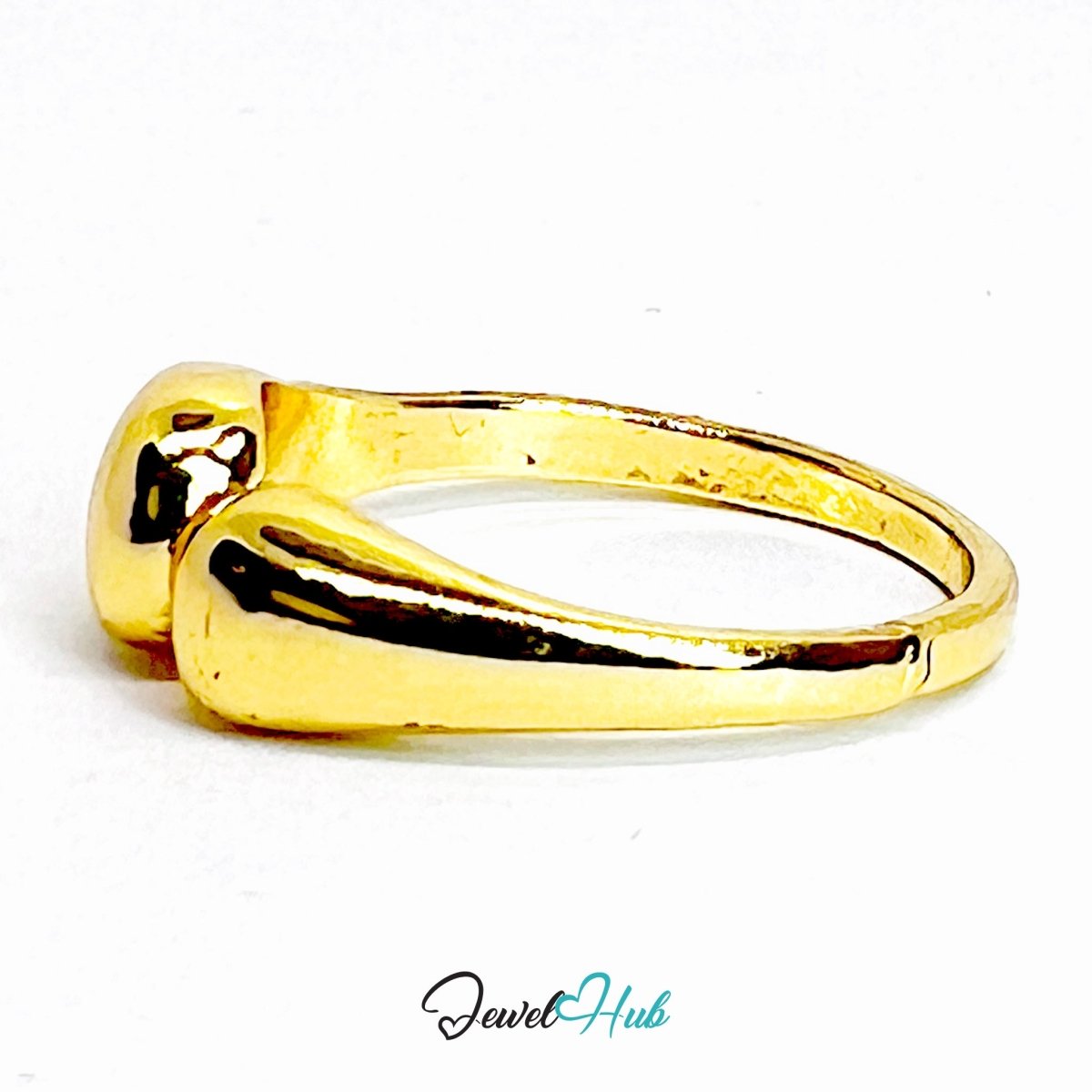 Golden Teardrop Wrap Zinc Alloy Ring · Sculptural Split Band - JewelHub.co.uk