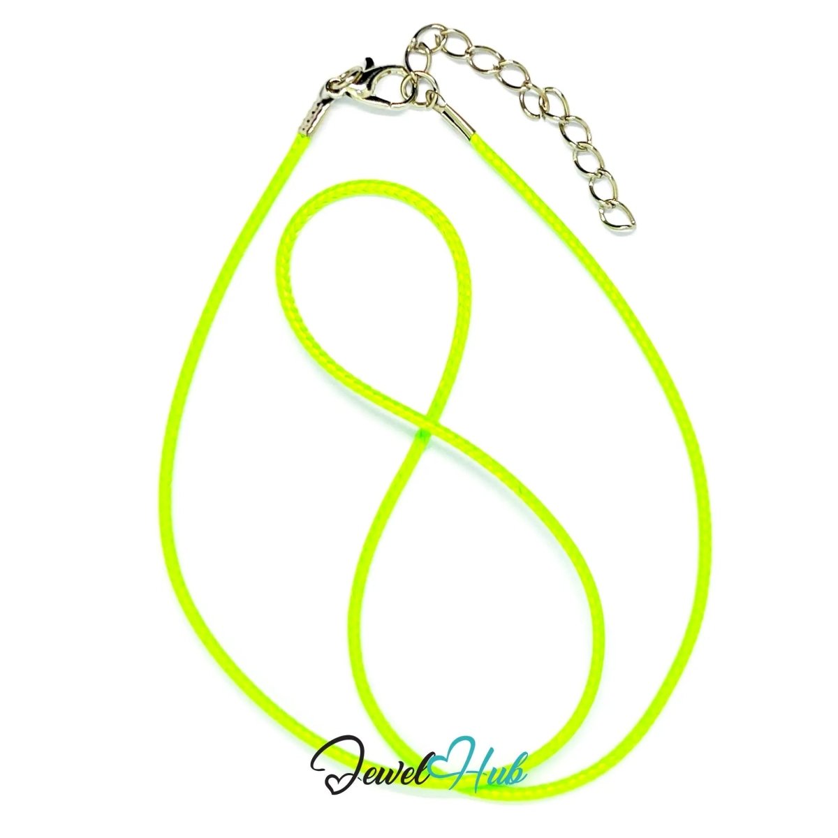 Green Faux Leather Cord Necklace – 40cm Layering Base (Silver Clasp) - JewelHub.co.uk