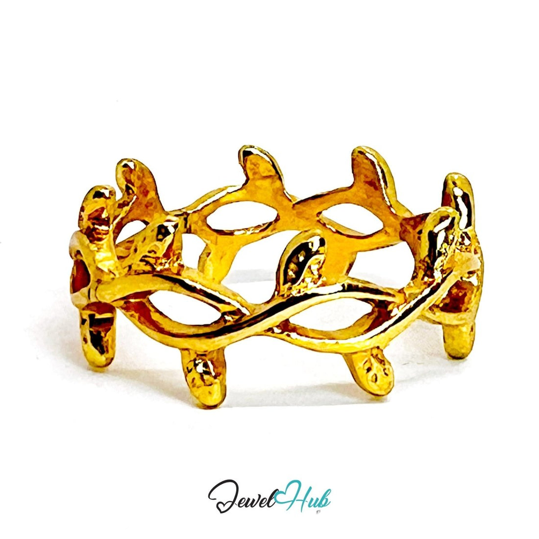 HeartDot Gold - Plated 💛 Zinc Ring · UK M · US 6.5 · Minimalist Gold · Heart Accent - JewelHub.co.uk